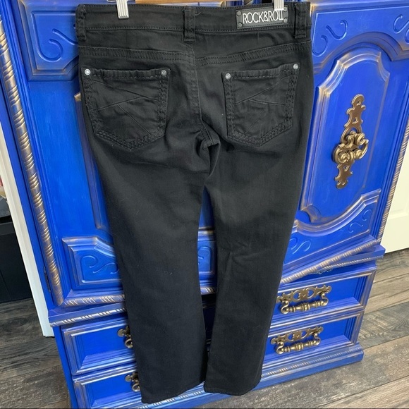 ROCK & ROLL Riding Black Jeans Pants 29 X 36 Long - Picture 2 of 4